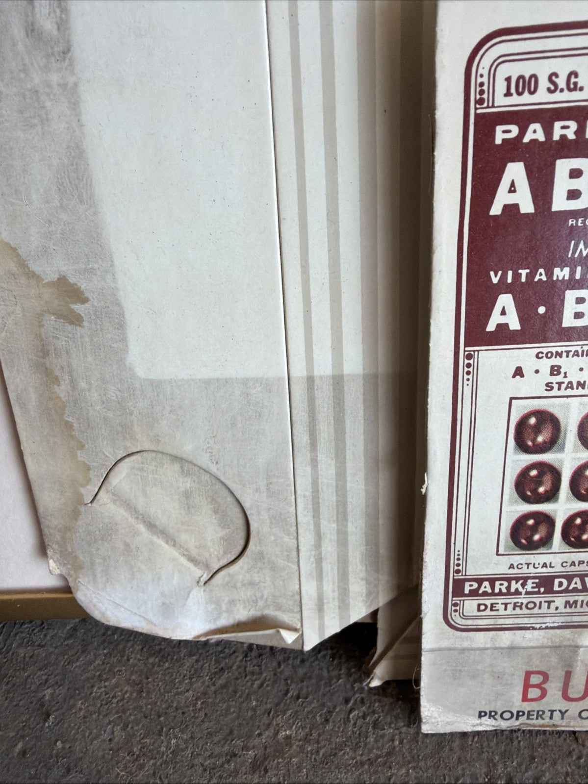 Rare Vintage 1940s Parke-Davis Vitamins General Store Cardboard Display Sign9