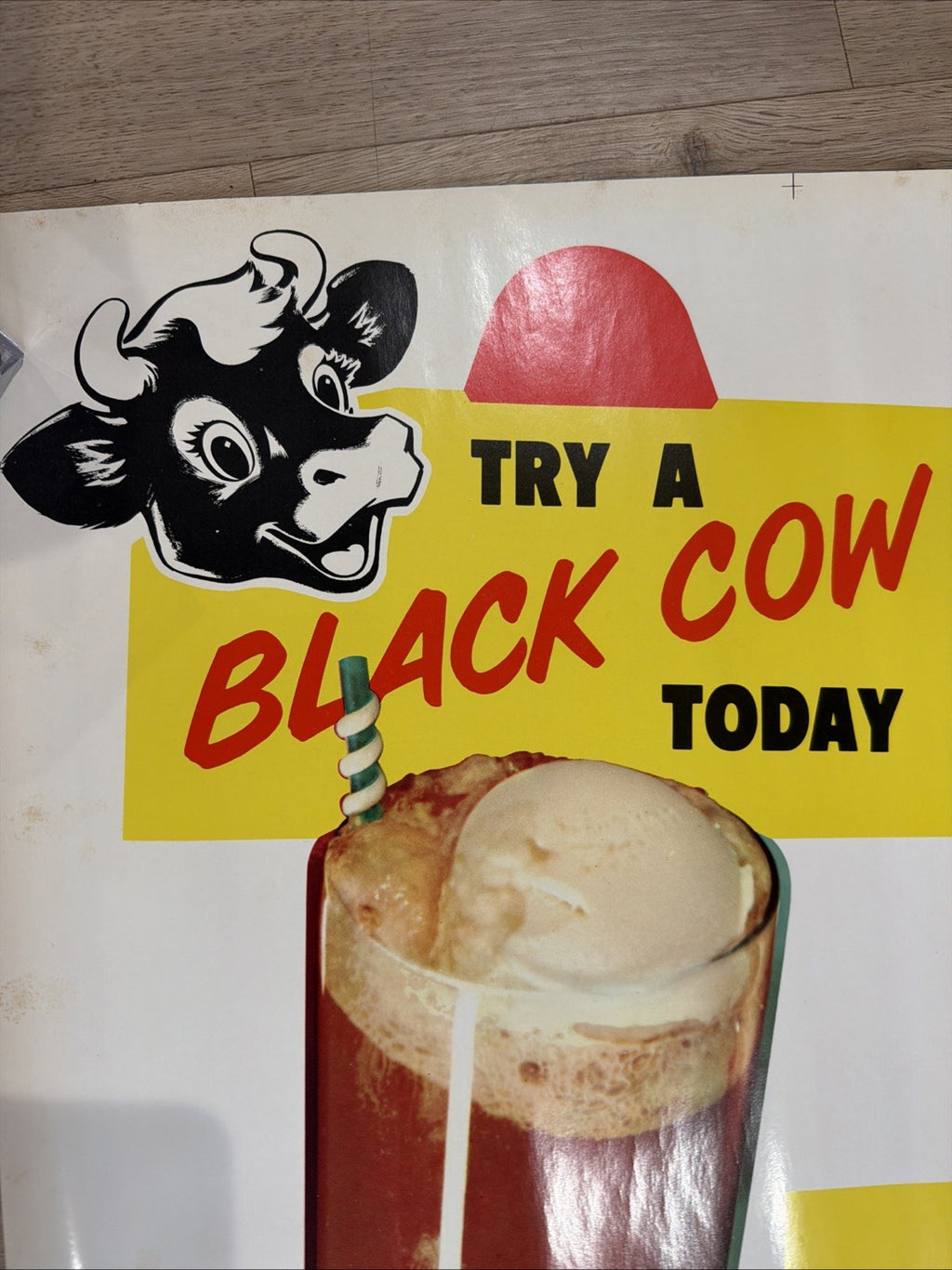 Vintage Elsie the Cow Borden Dairy Advertising Poster Sign 1957 #1811