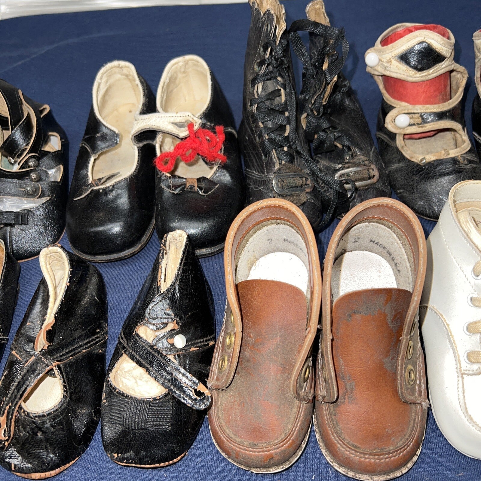 Lot of 8 Antique Doll Shoes Large Sizes Various Conditions Various Sizes 2