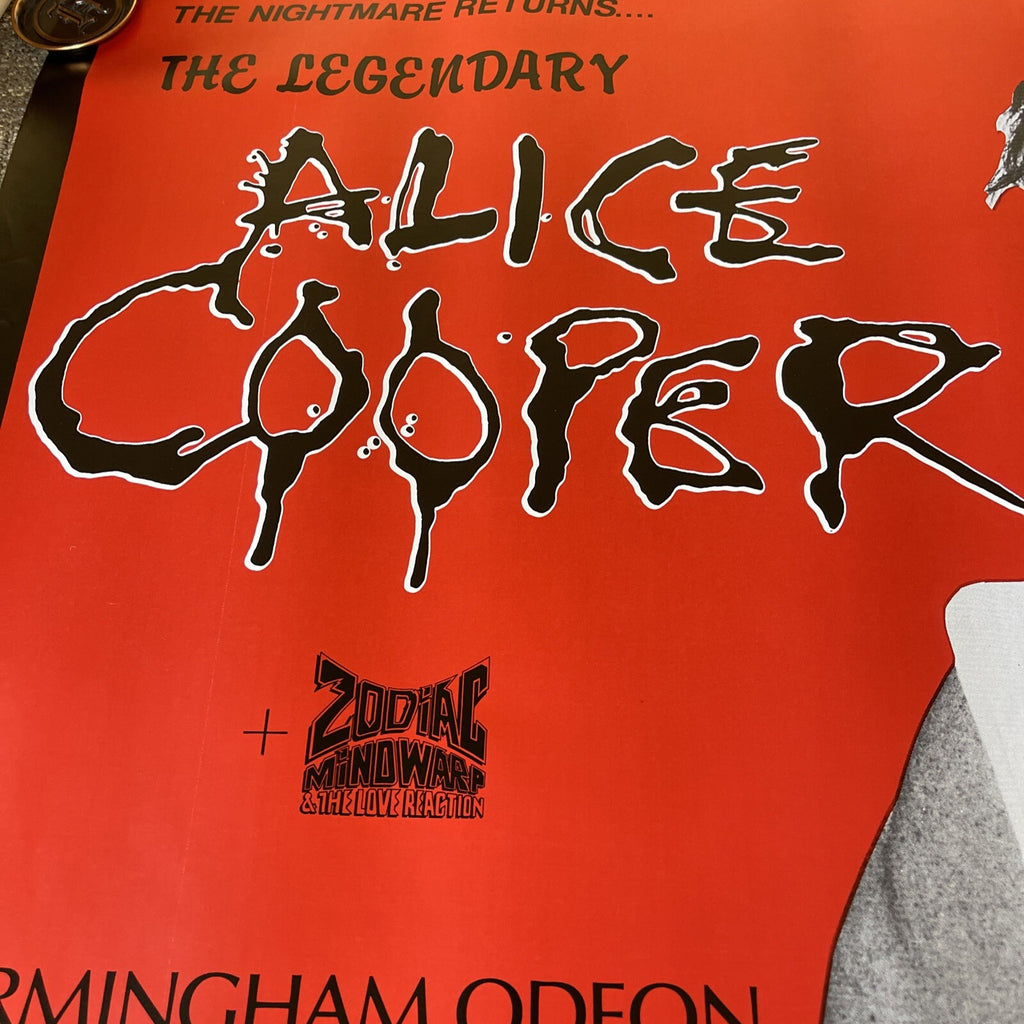 1986 ALICE COOPER  Birmingham Odeon CONCERT TOUR Promo POSTER Rare! #451