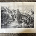 Vintage Yosemite Valley “The Bridal Veil” Fall  Black and White Poster 0