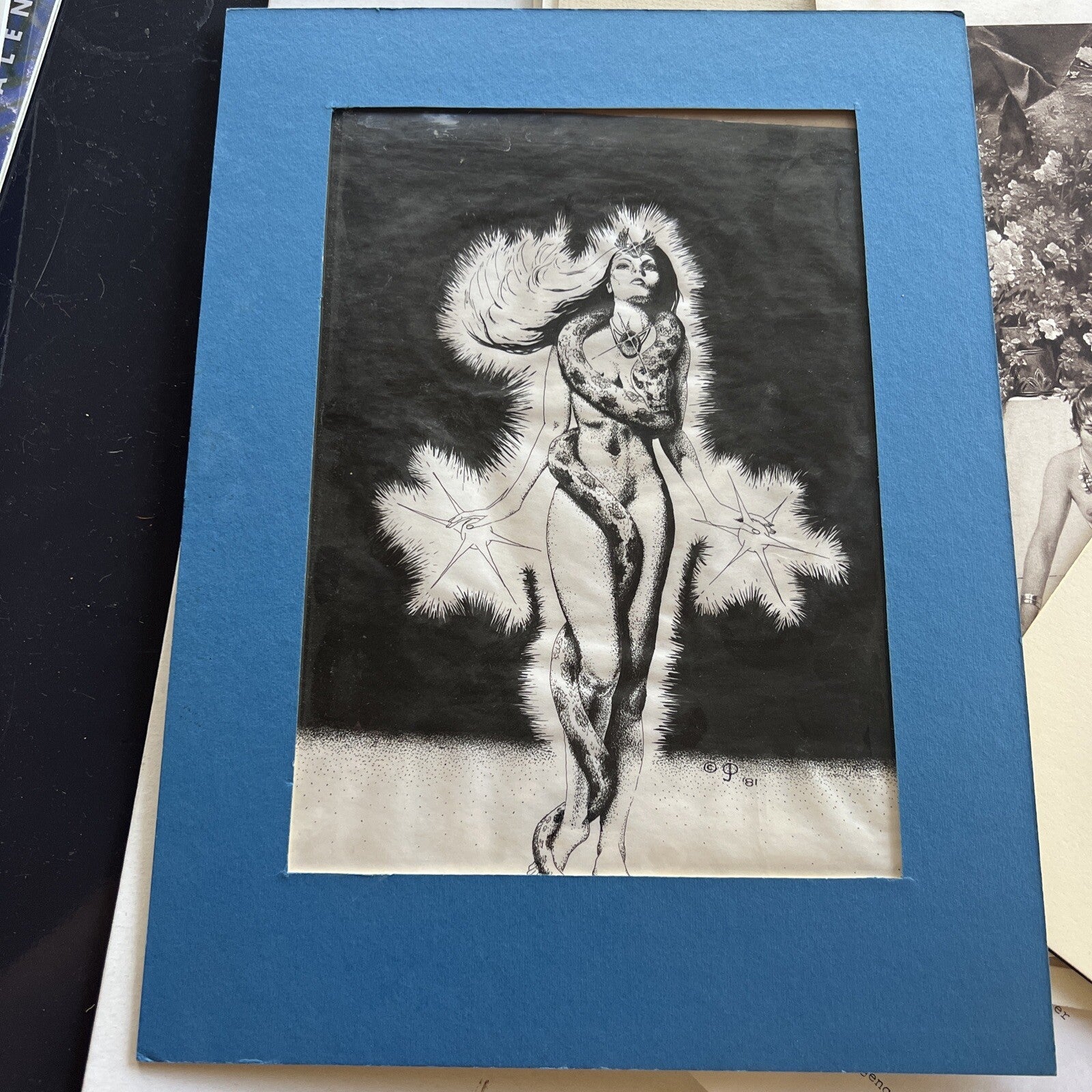 Original Sci Fi Illustration , Snake Charmer Woman , Comics Superhero Art 19815