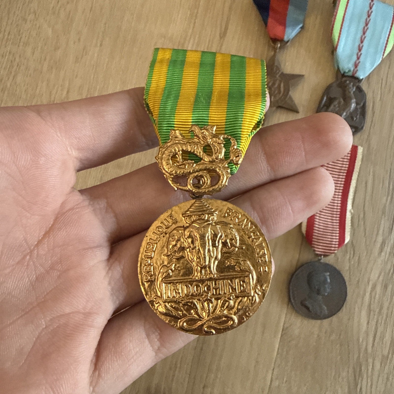 WWIl British 1939-45 Star & French Military Medal Lot Indochina Combatant6