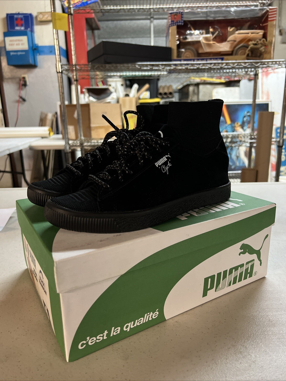 PUMA Clyde BKRW Black Puma White Size 60