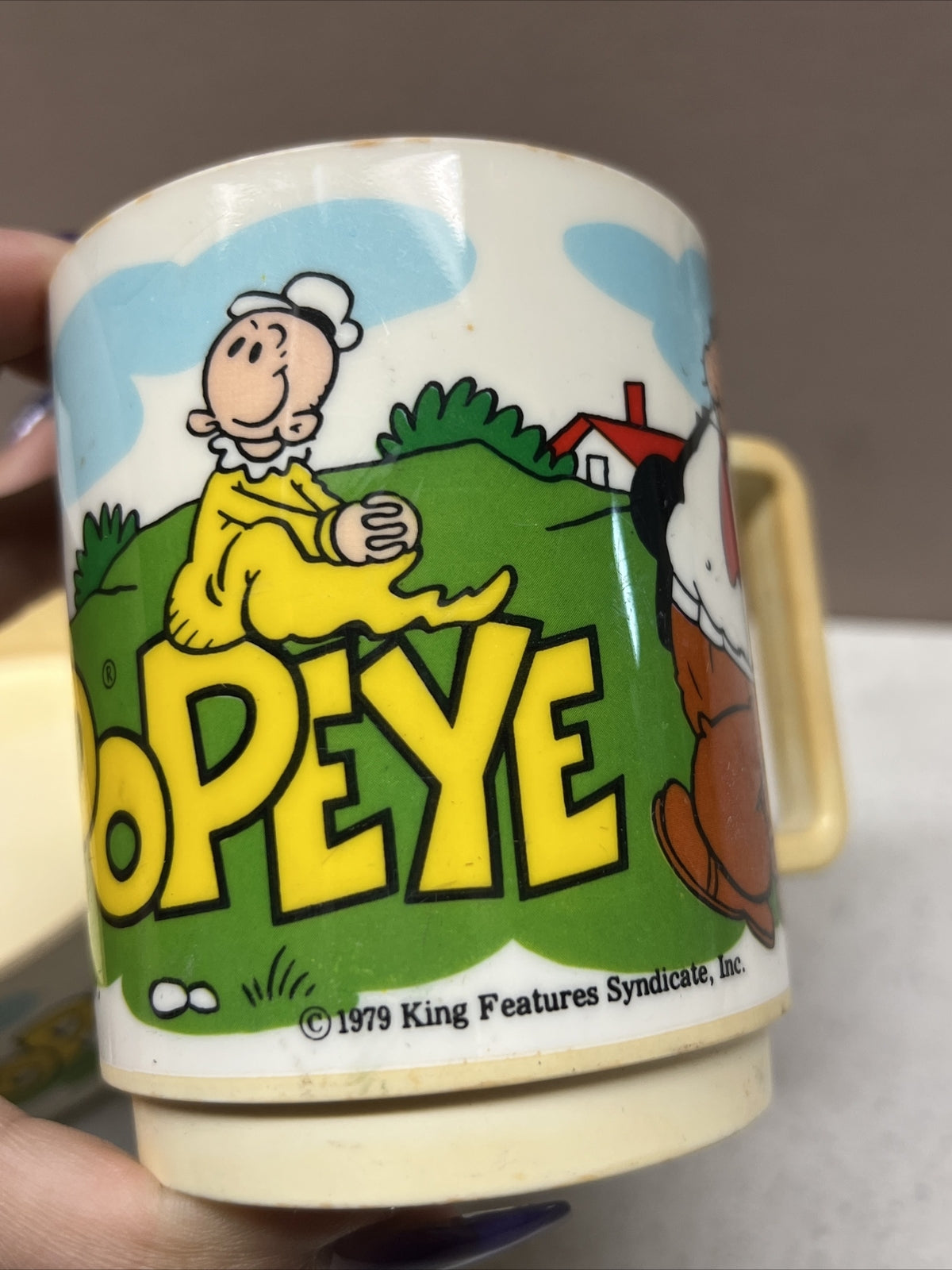Vintage POPEYE the Sailor Plastic Cup OLIVE OYL S'WEA PEA WIMPY 19794