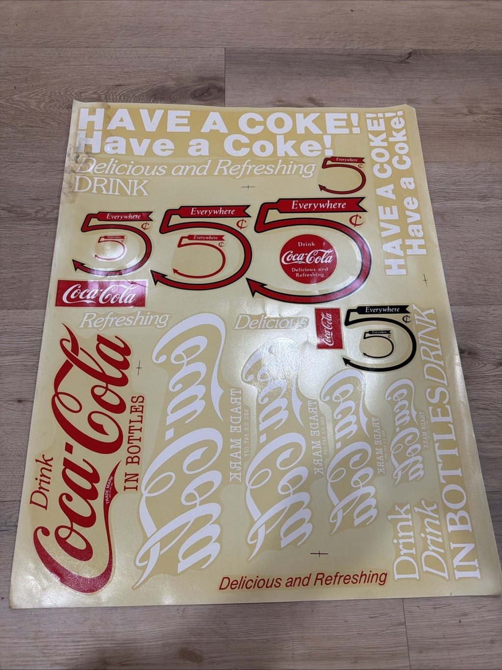 Rare ORIGINAL 1950s COCA COLA! Vending Machine Decals Sticker VIVID COLORS LQQK!0