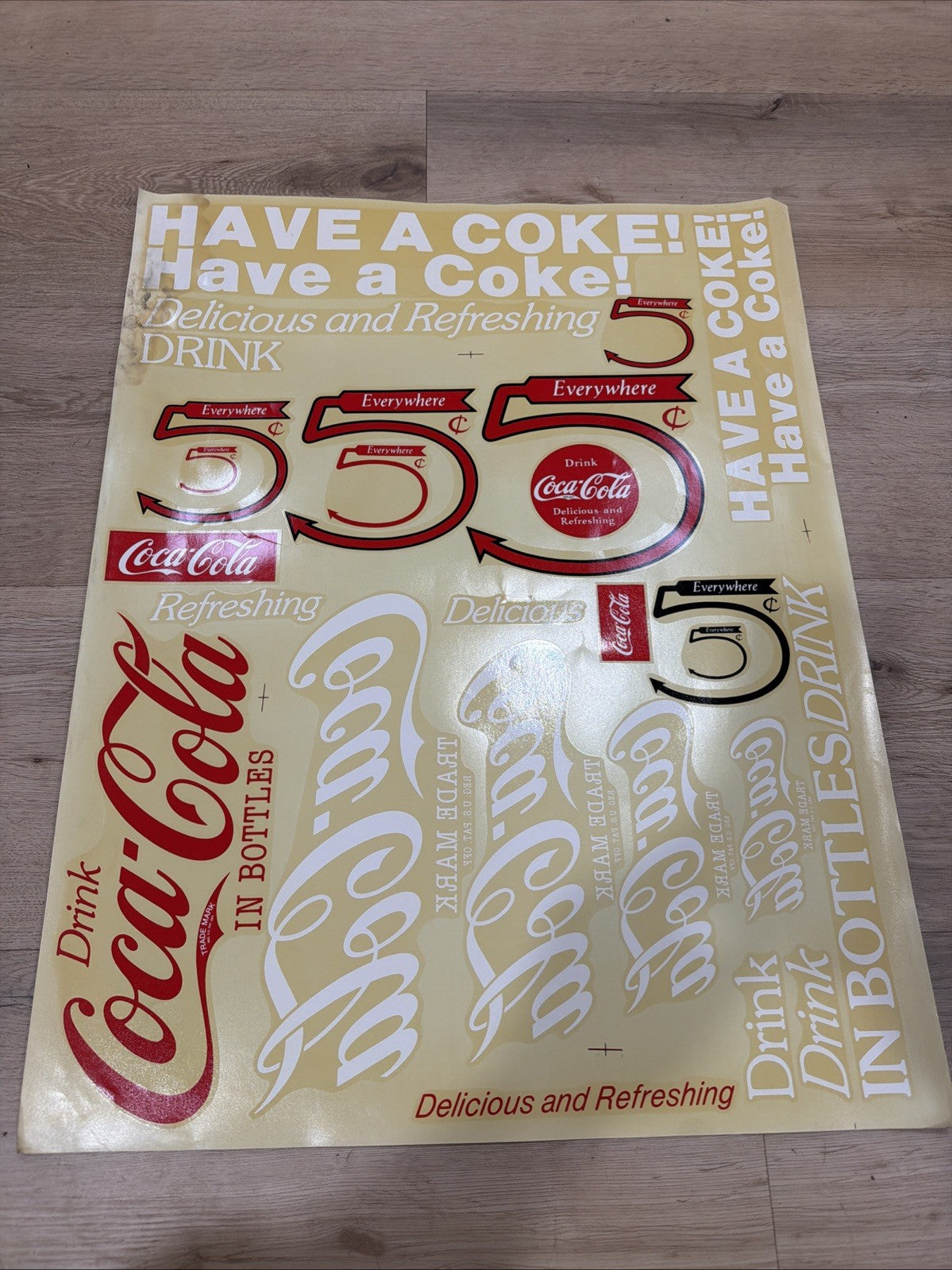 Rare ORIGINAL 1950s COCA COLA! Vending Machine Decals Sticker VIVID COLORS LQQK!0