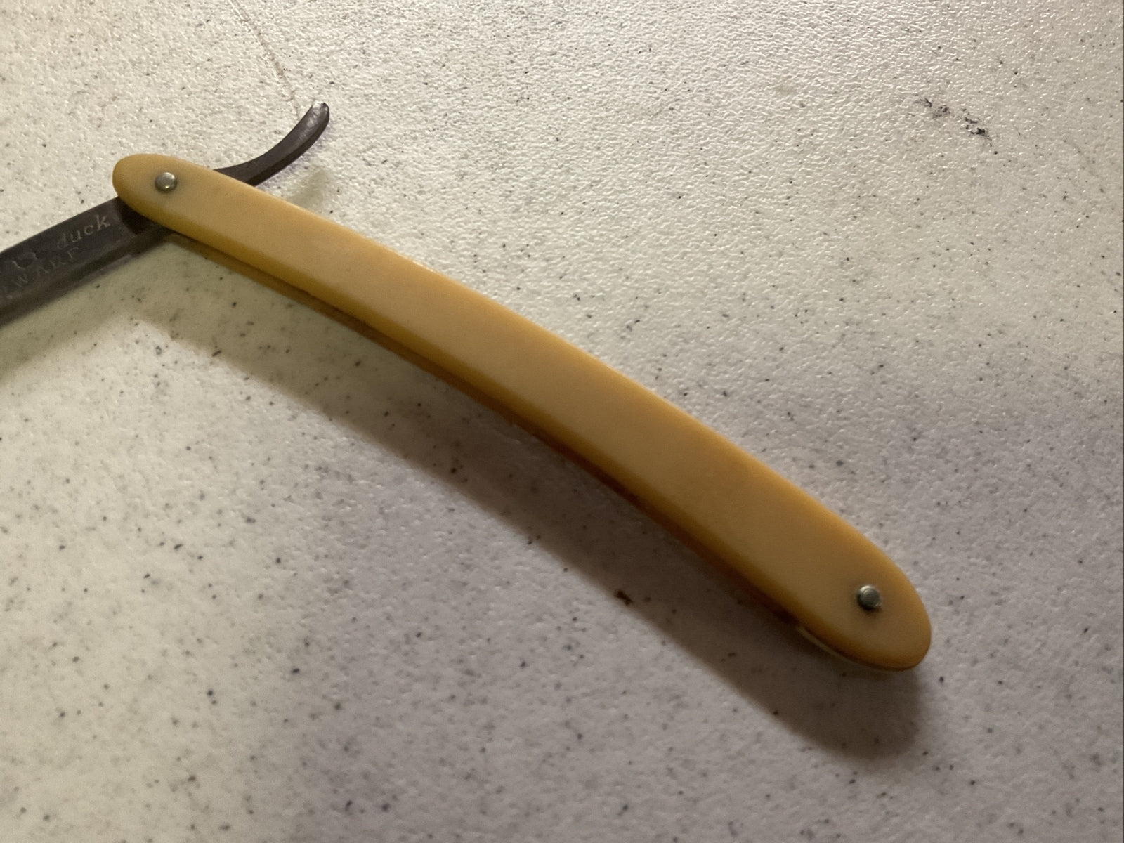 Vintage Antique Pearl Duck Dubl Duck Dwarf Straight Razor6