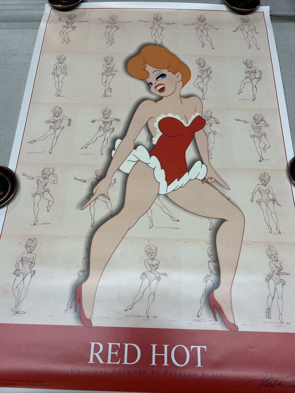 RARE Vintage Hanna-Barbera Art Preston Blair “Red Hot” Poster0