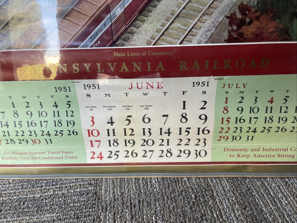 1951 Pennsylvania Railroad (PRR) Large Format Calendar Rare6