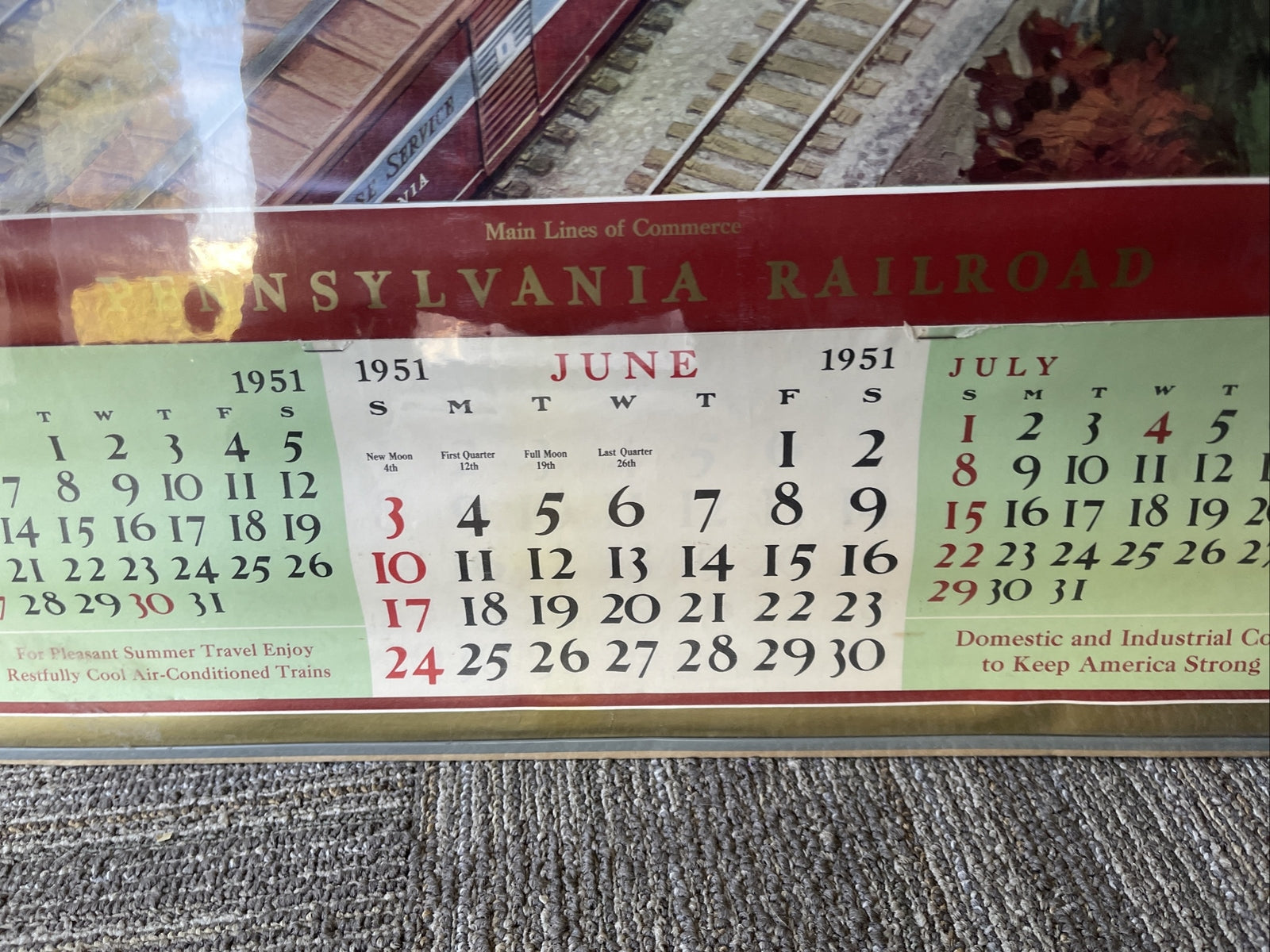 1951 Pennsylvania Railroad (PRR) Large Format Calendar Rare6