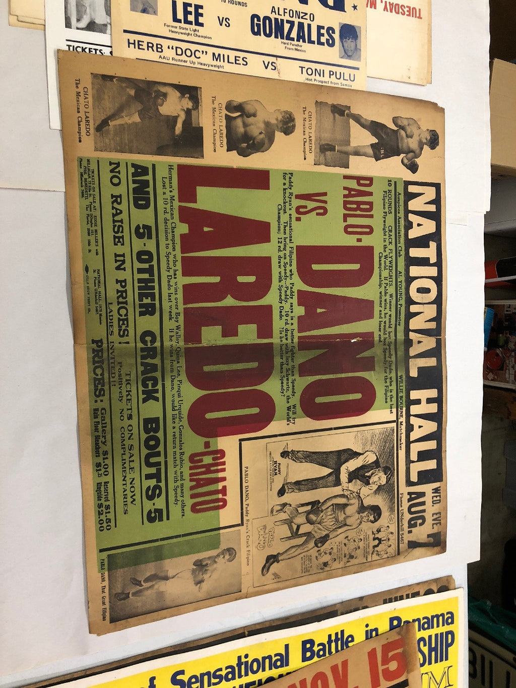 EXTREMELY RARE 1929 Pablo Dano boxing poster onsite only one known0