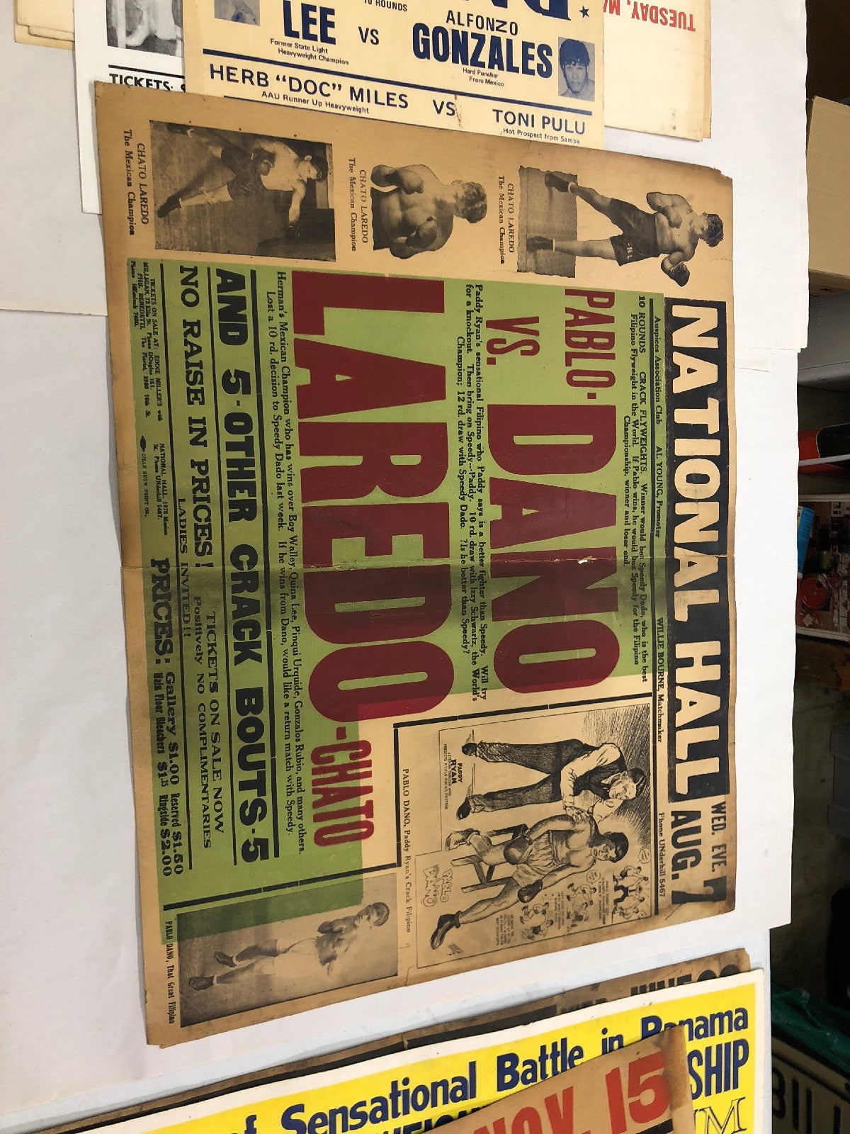 EXTREMELY RARE 1929 Pablo Dano boxing poster onsite only one known0