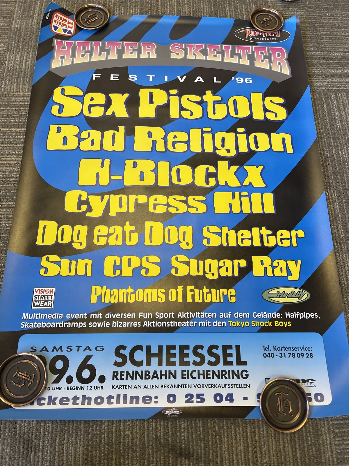 #4 1996 Helter Skelter Festival Poster  Sex Pistols Cypress Hill Concert Poster6