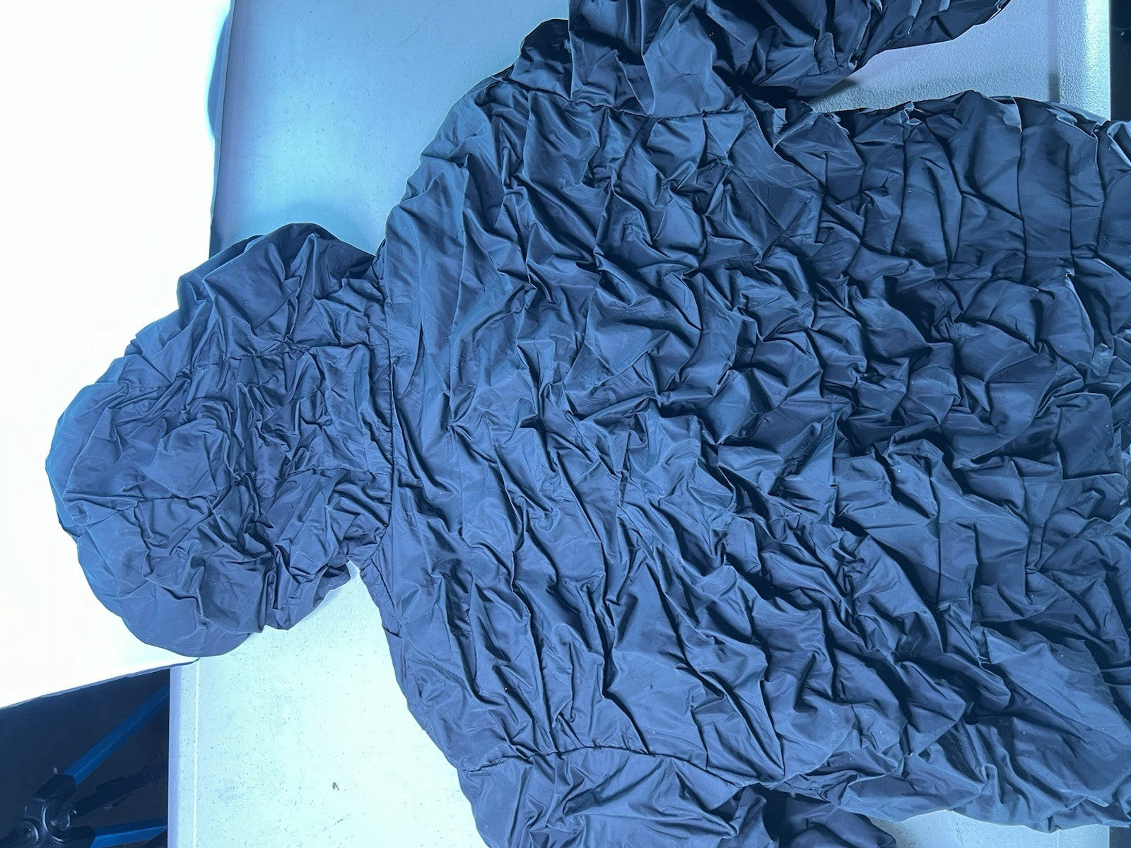 PRADA 2007 Ruffled Runched Pleated Nylon Hoodie Sz 38 S7