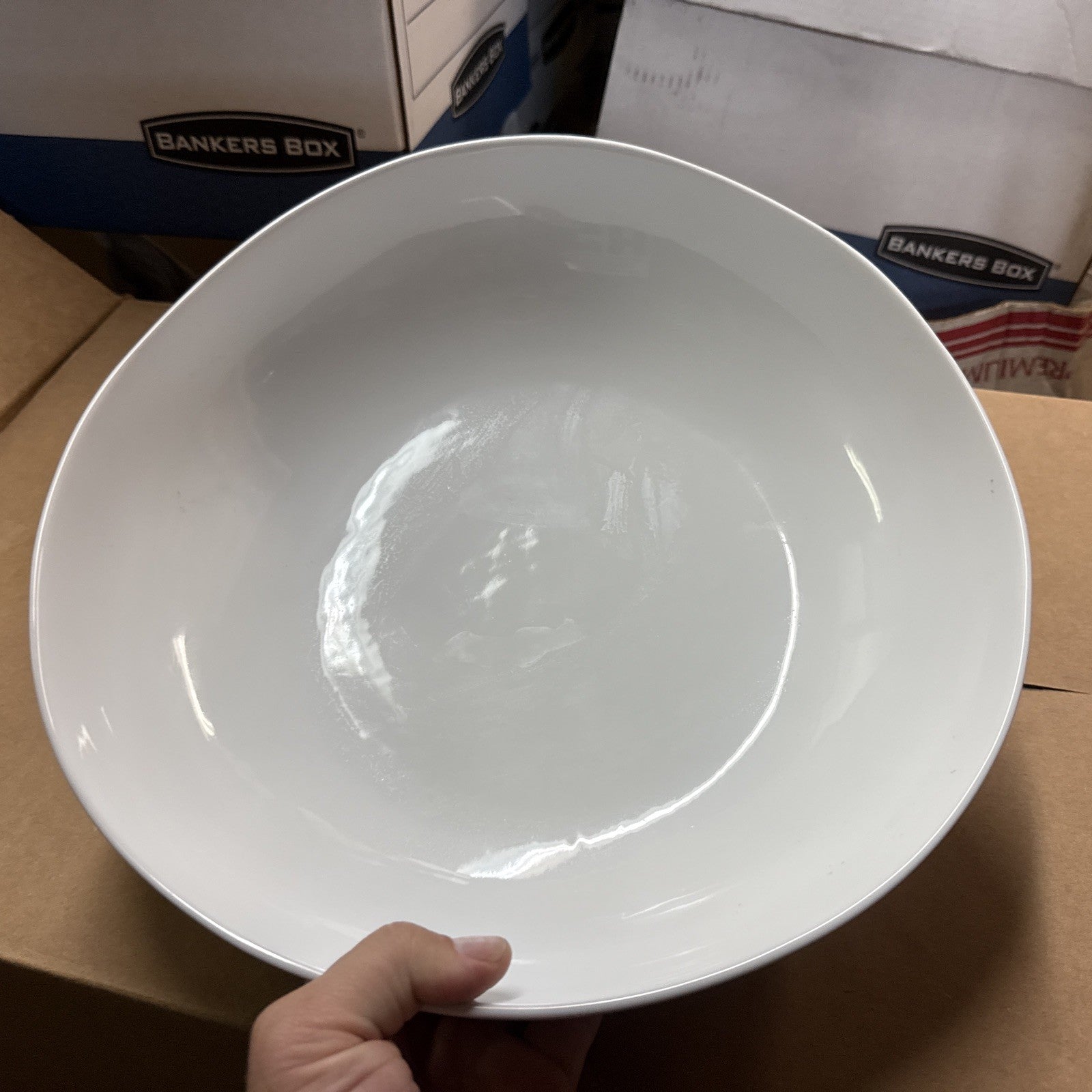 Large 13” West Elm  Organic Pasta Bread Fruit Bowl White6
