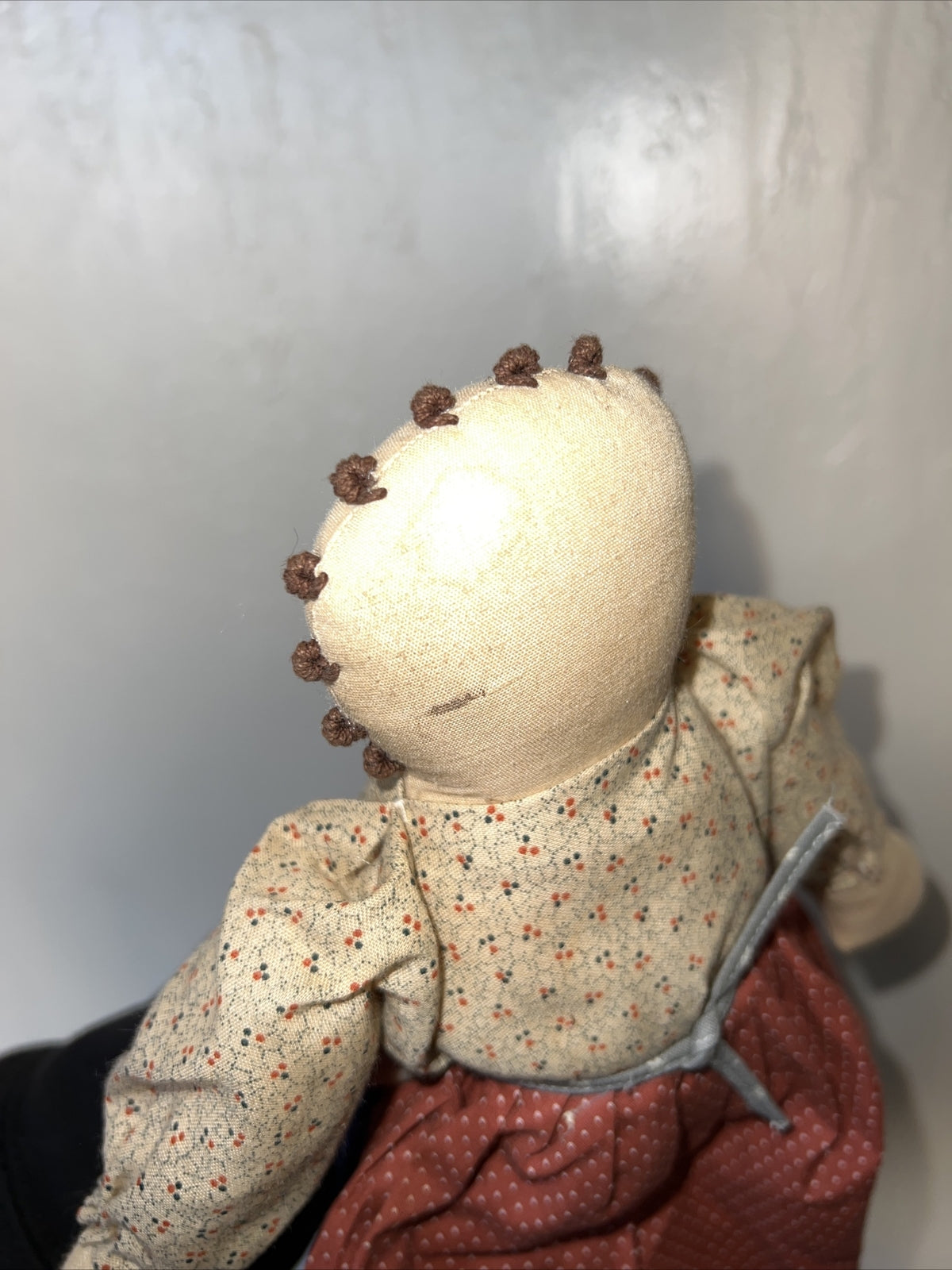 13” Vintage Handmade Folk Art Cloth Doll 4