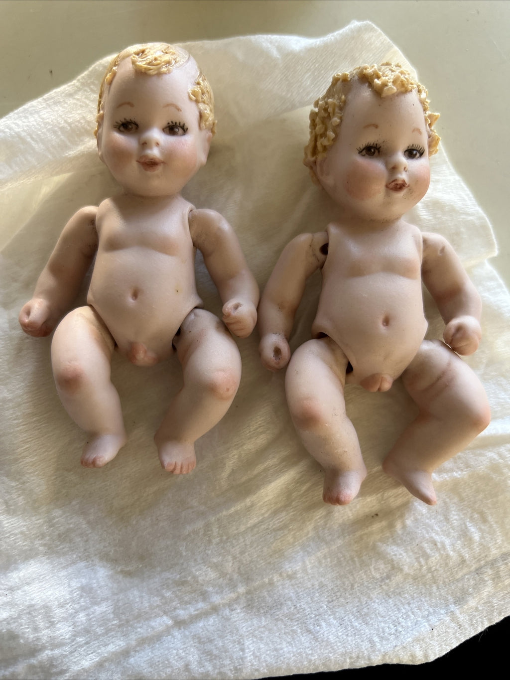 Vintage Pair of Anatomical Bisque Babies Brother and Sister Twins - Marie Berger0