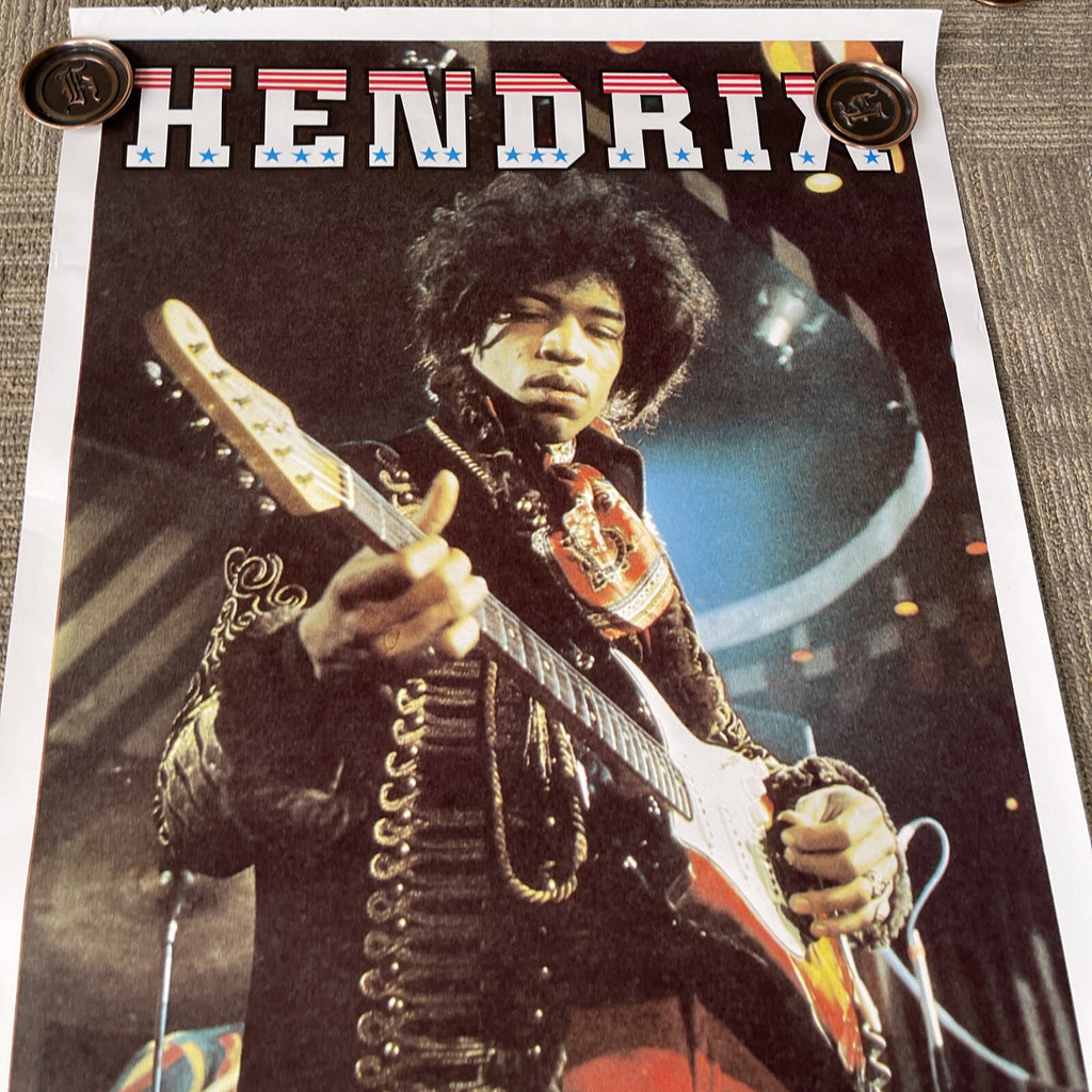 Jimi Hendrix Vintage Poster Playing Guitar Performance 25” X 36” #398