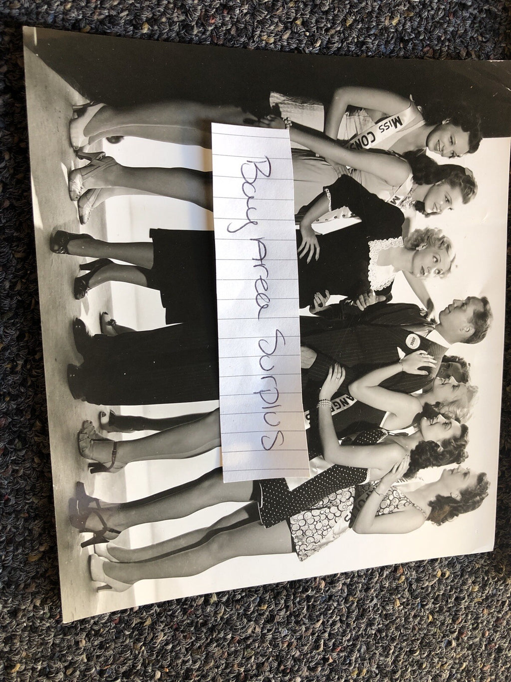 Original Unpublished Lot Of 2 Photos Of ANN SOTHERN FRANCHOT TONE Miss USA Judge1
