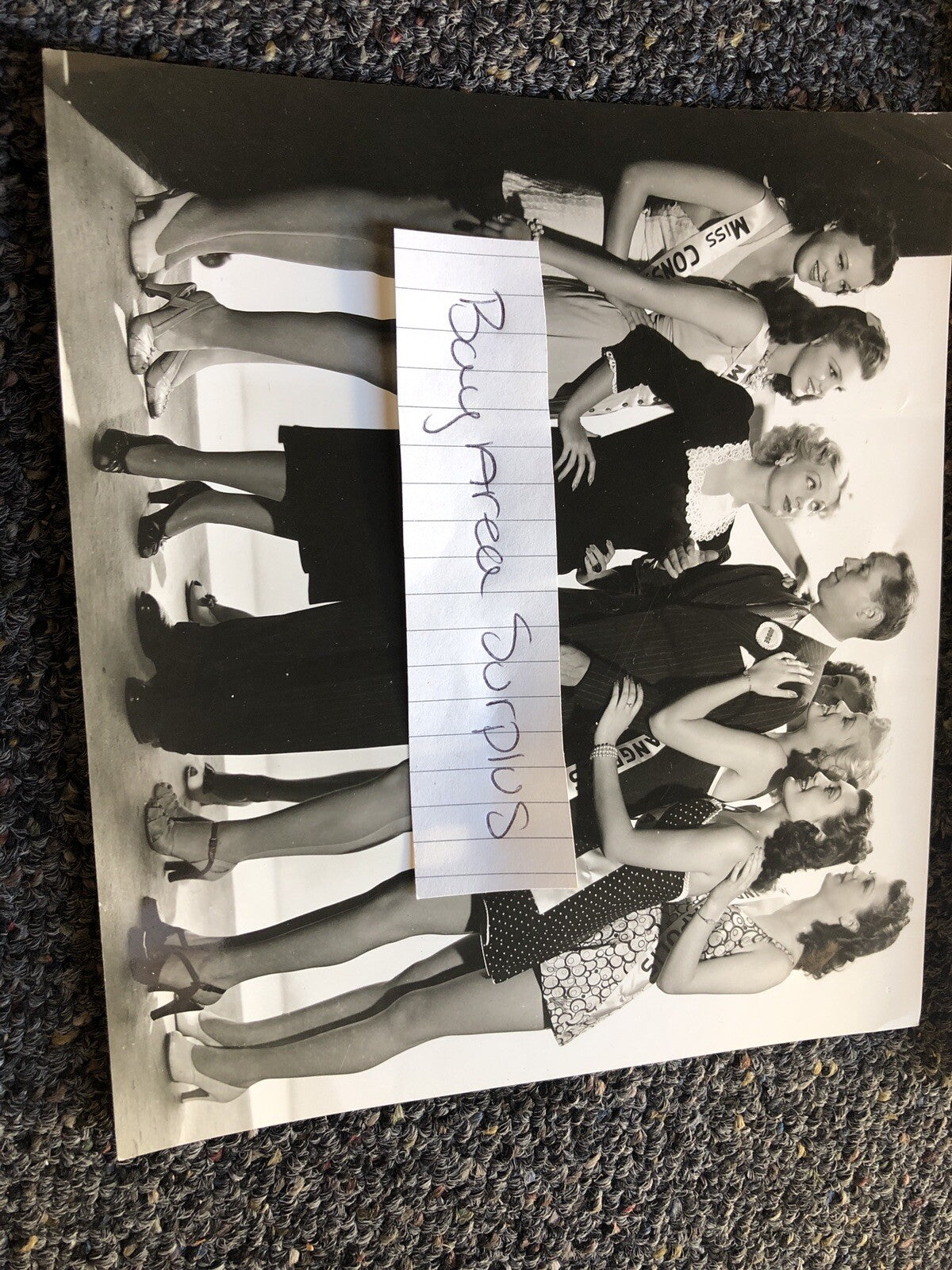 Original Unpublished Lot Of 2 Photos Of ANN SOTHERN FRANCHOT TONE Miss USA Judge1