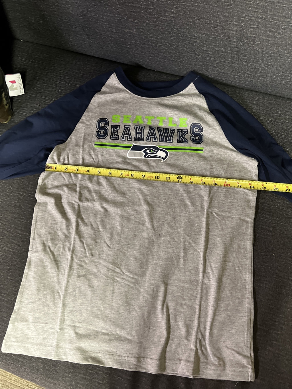 Seattle Seahawks NFL Football Long Sleeve Youth Size 10 Field Line Raglan Tee6