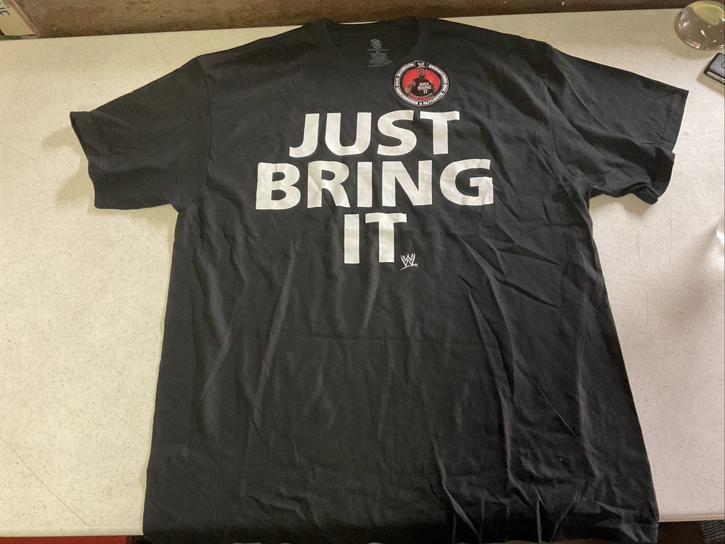 The Rock Just Bring It WWE Mens Black T-shirt0