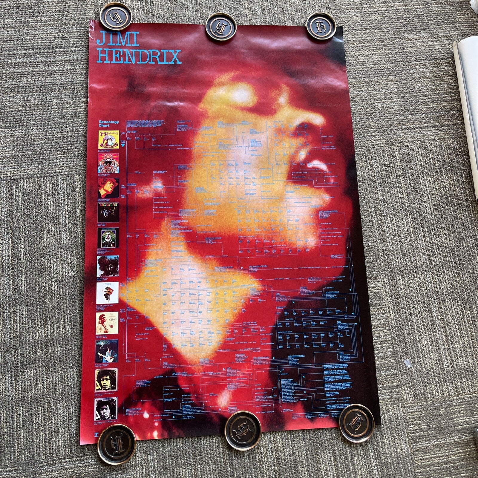 #176 JIMI HENDRIX JAPANESE Album Record Store Promo POSTER RARE! 25 X 39”0