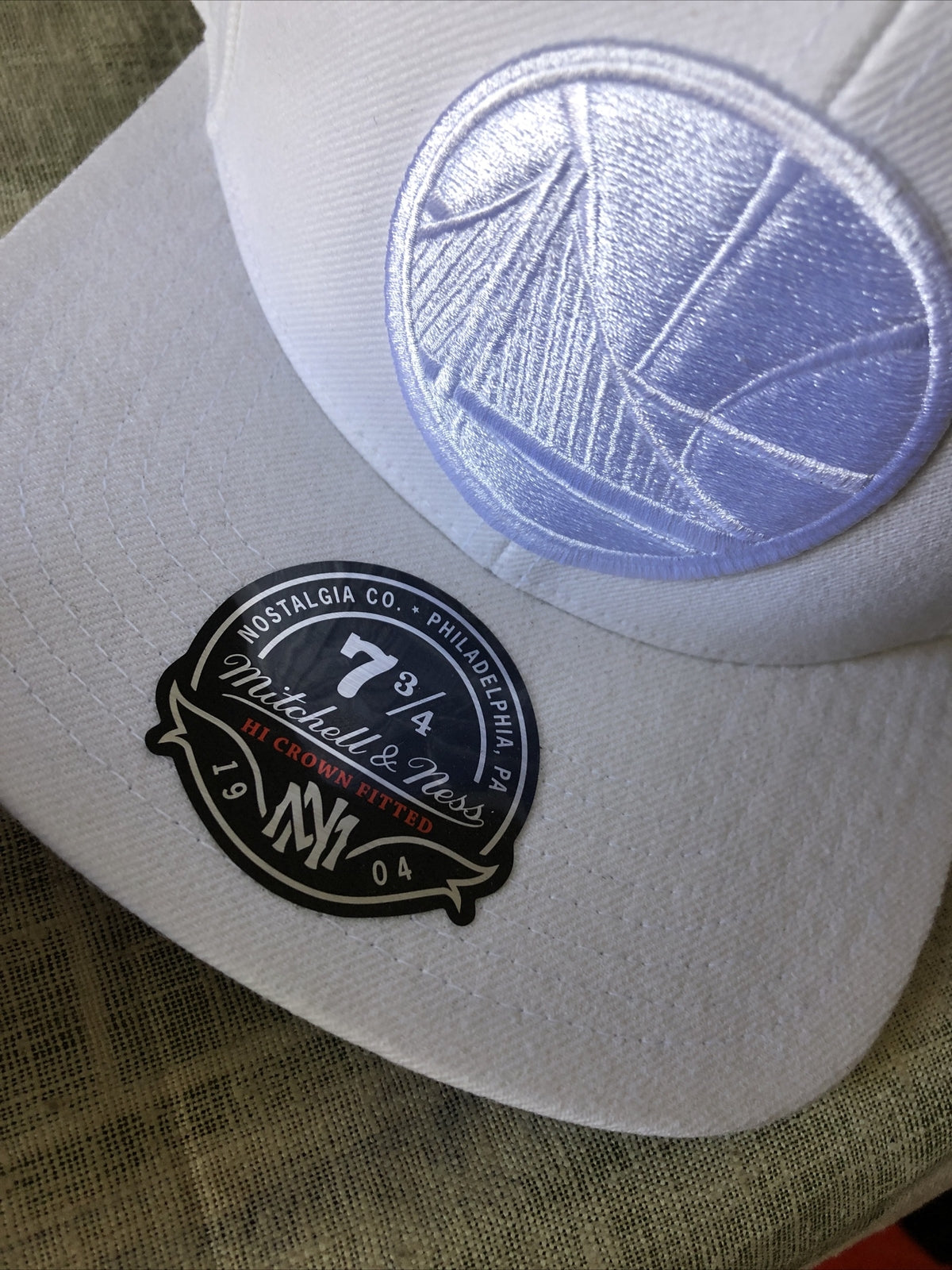RARE Mitchell & Ness NBA Western Conference White Fitted Cap Hat Size 7 3/4 NOS1