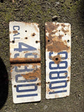 1920s California License Plate Porcelain ALL ORIGINAL  Set 100+ Years Old0