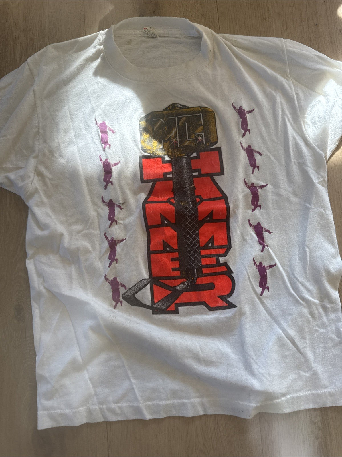 Vintage 80s MC Hammer Too Hot To Touch Tour Concert Rap T-shirt Size L White0