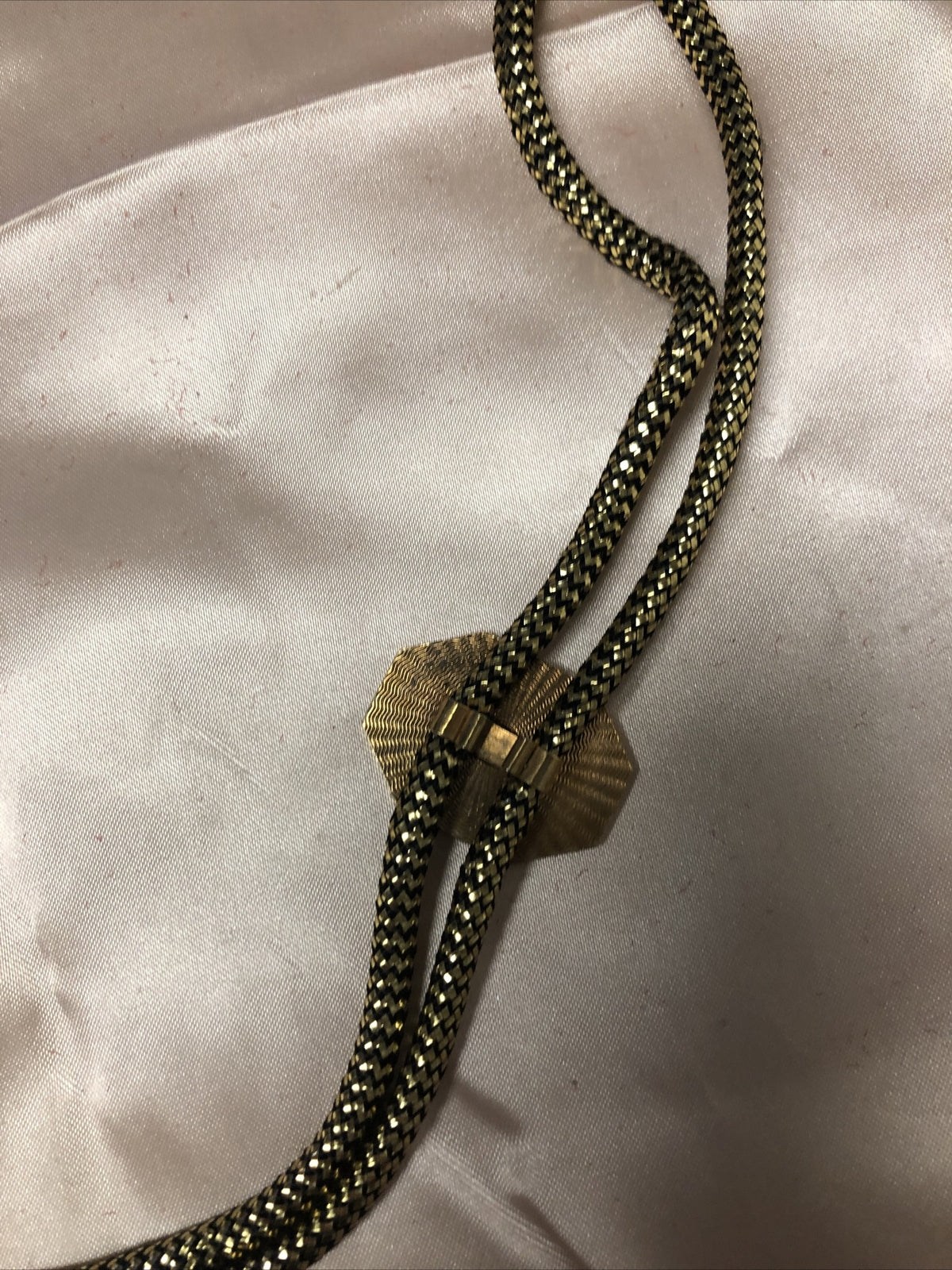 Vintage Gold/Black Bolo Tie Train Pendant4