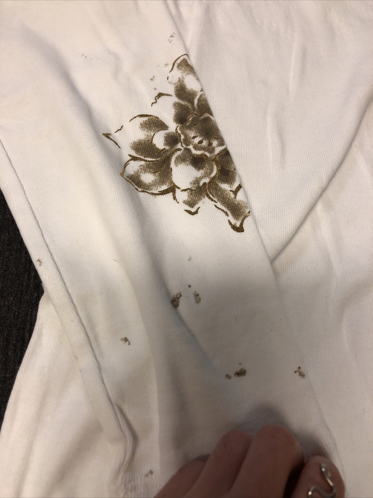 Addition by Chico New With Tags Golden Flowers White Top, Size 3 Large1