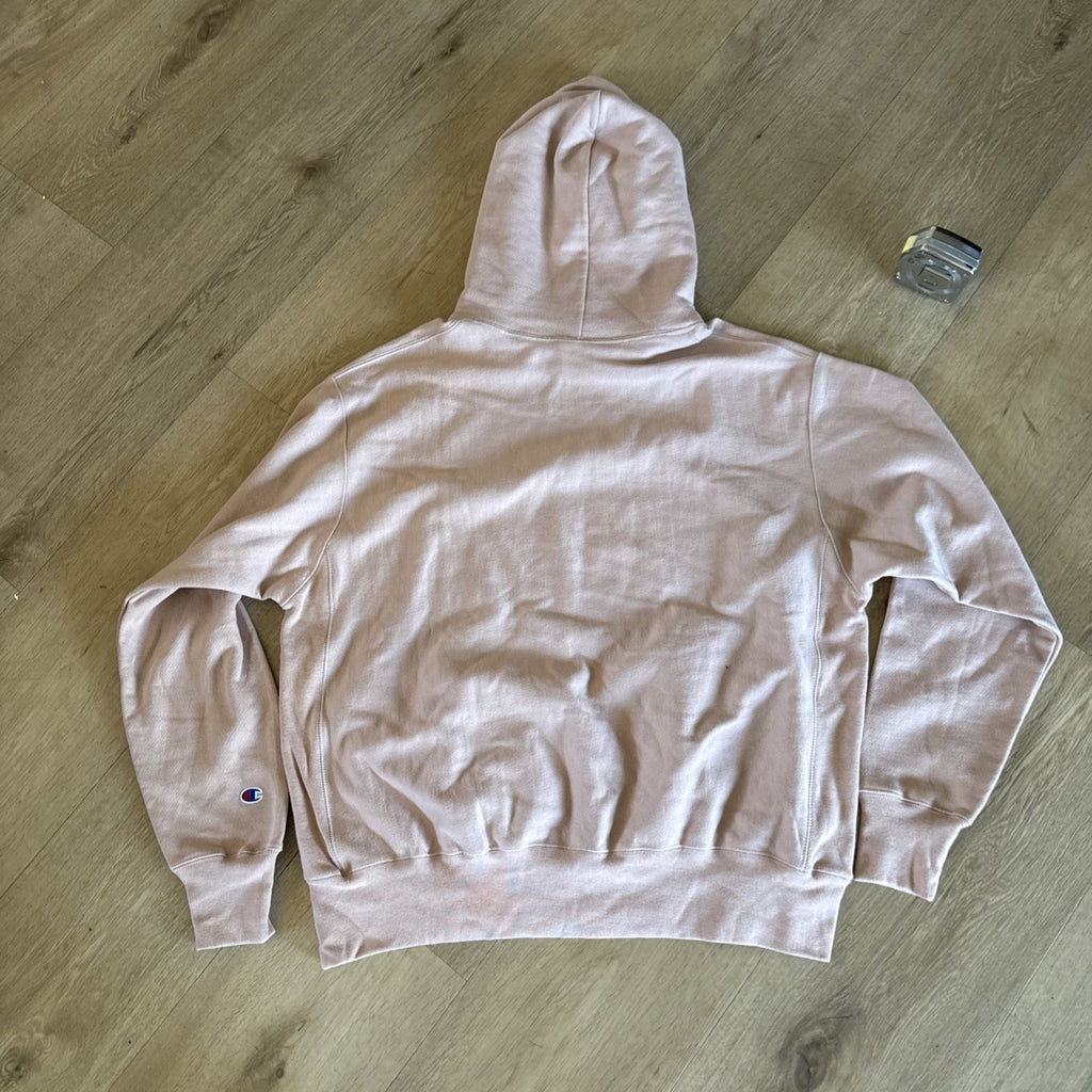 Champion Reverse Weave Hoodie Pink Blush Embroidered Logo Men’s XL6