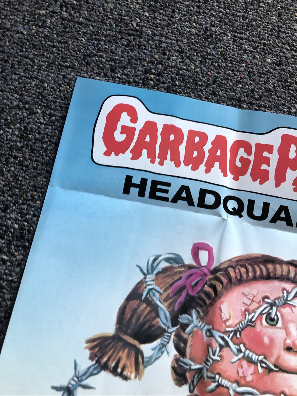 1986 Topps GARBAGE PAIL KIDS “Headquarters Keep Out” POSTER 17”x12” No. 6 Of 184