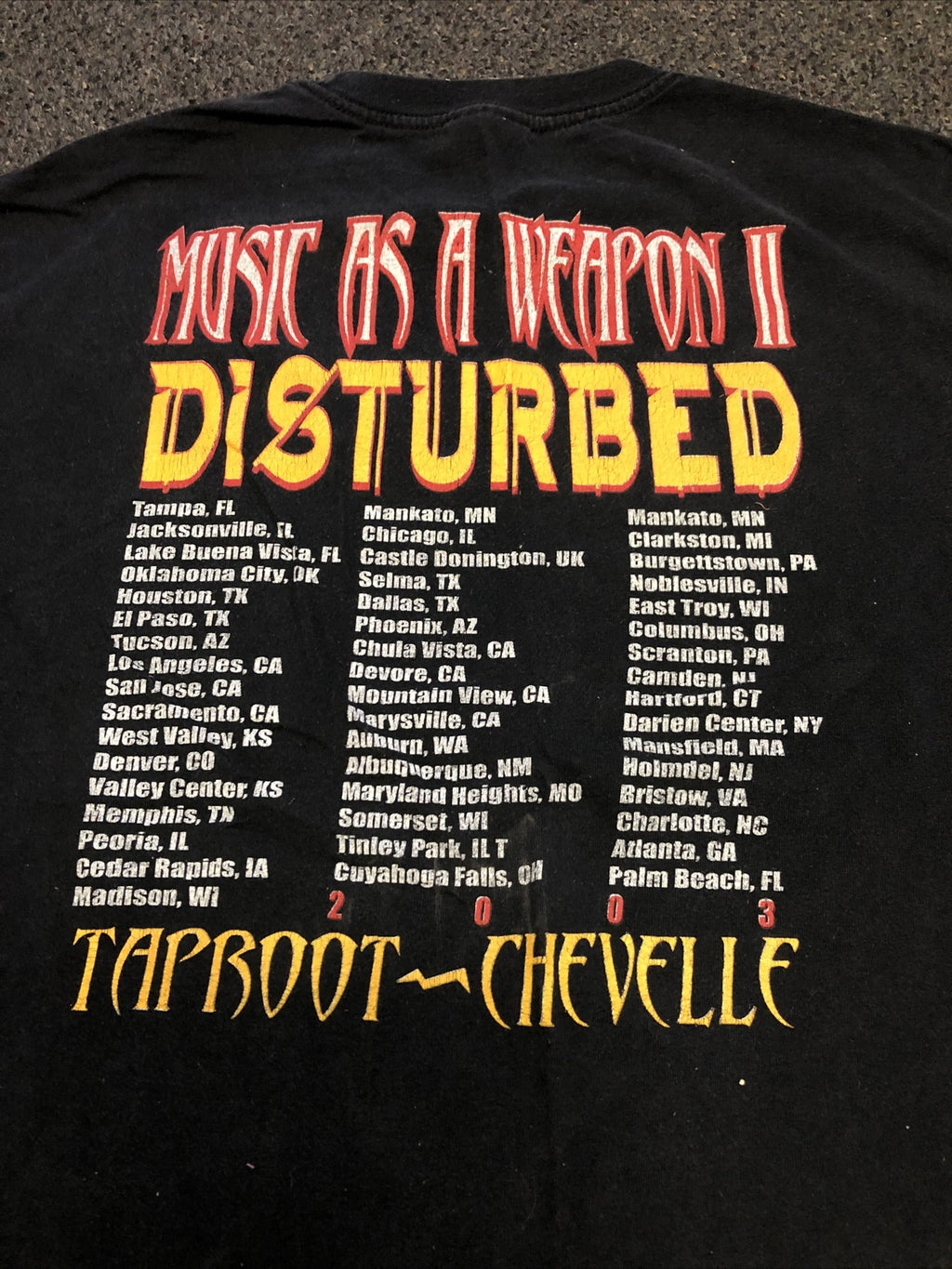 Vintage 2003 Taproot Chevelle Disturbed Music As A Weapon II Tour Shirt Large4