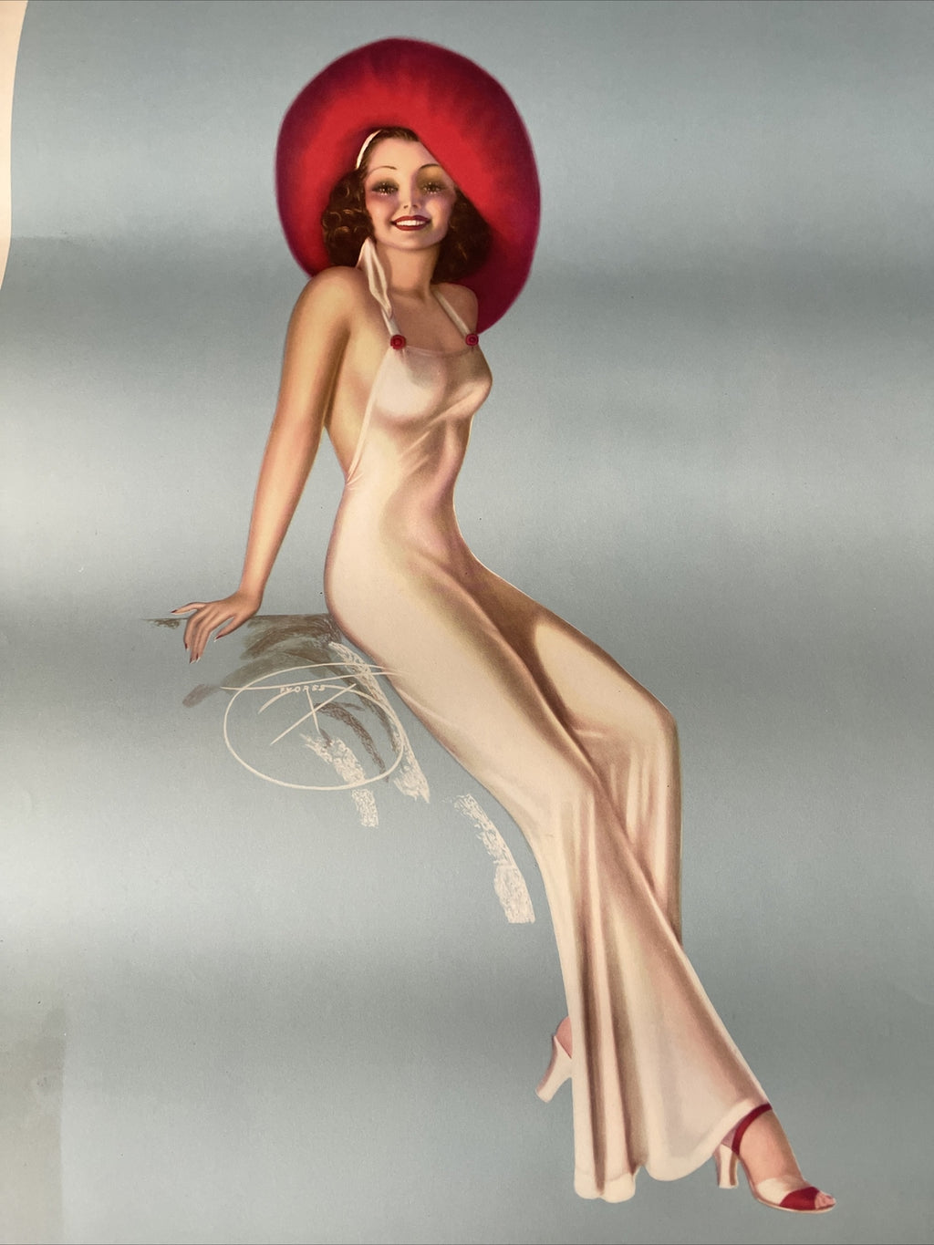 #199 Vintage Billy Devorss 32" X 44” Pin-Up Poster Lithograph 1940s Original0