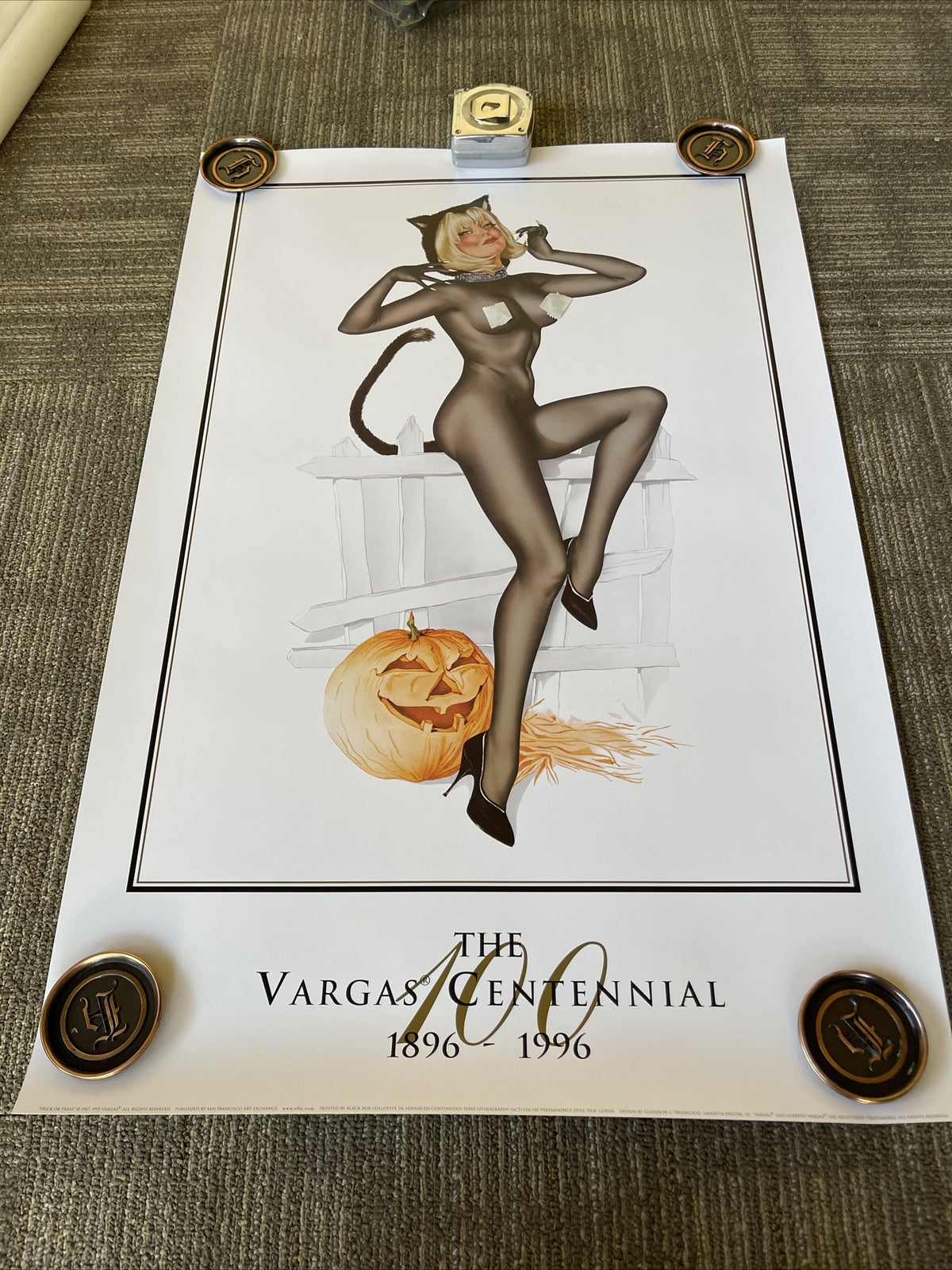 ALBERTO VARGAS 1995 Trick Or Treat Art  LITHOGRAPH Poster 24” X 36” Centennial0