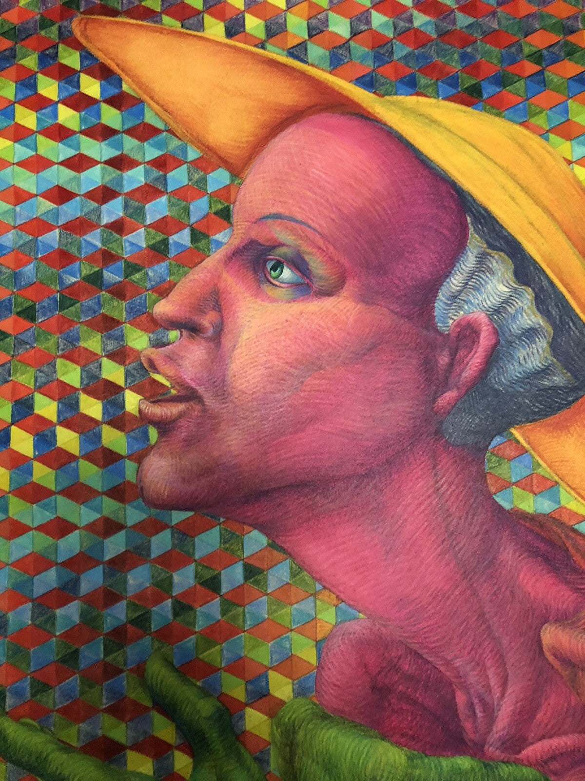 Vintage 1983 Original Art Vibrant Pastel By Tim Echols SIGNED Surrealism 30”x22”4