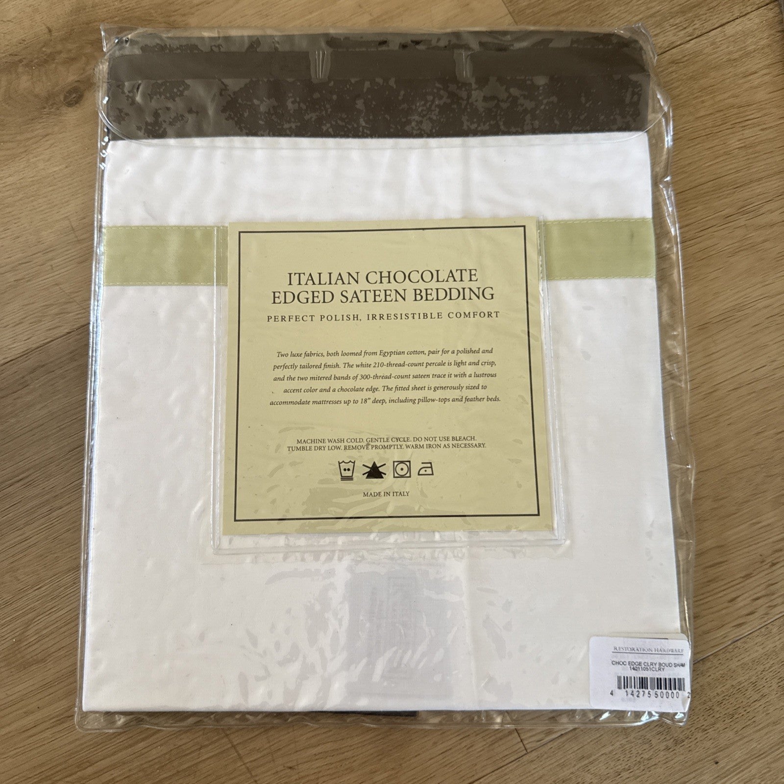 Restoration Hardware Italian Chocolate Edged Sateen - BOUDOIR Pillow Shams 12x185