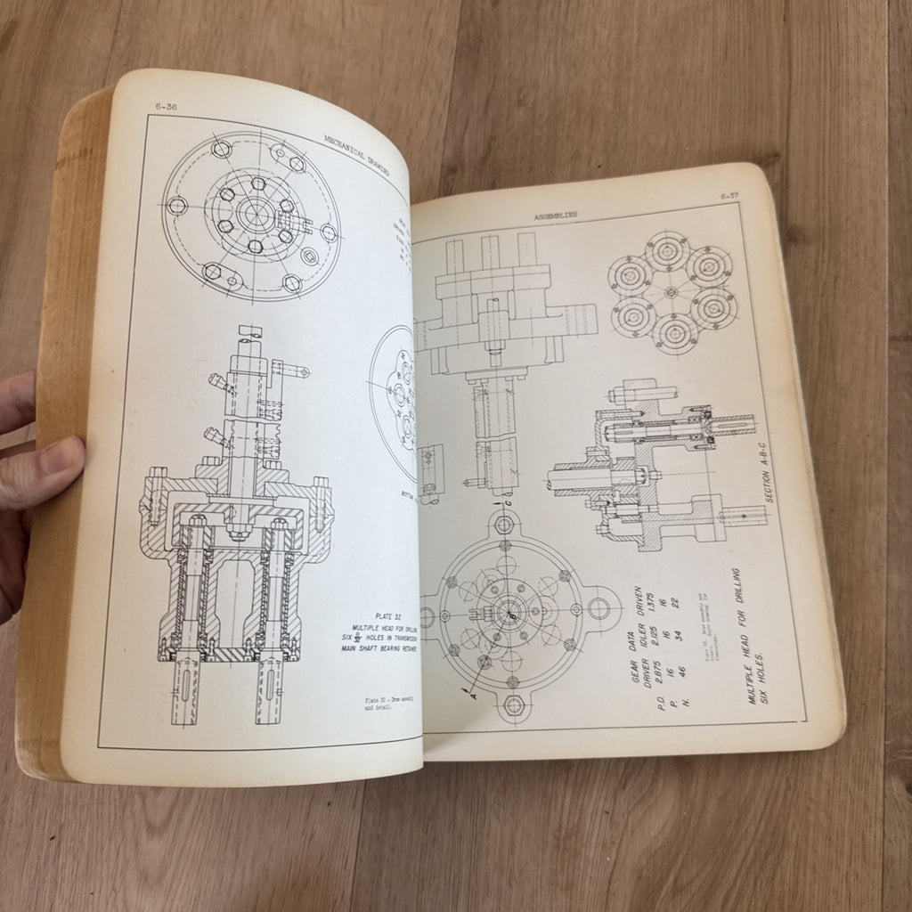 Vtg 1941 Henry Ford Trade School Mechanical Drawing Textbook Blueprint Manual5