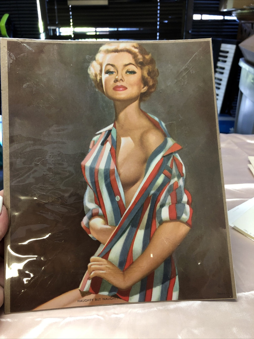 Vintage Haughty But Naughty Pin-up Art Print 10”x8”1