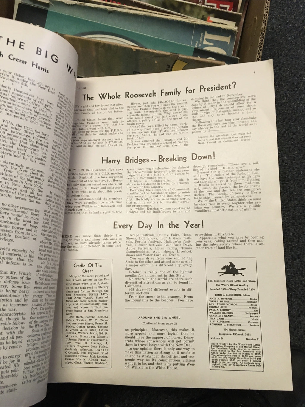 Vintage: News Letter And Wasp 1940 SF Oldest Weekly Paper Historic3