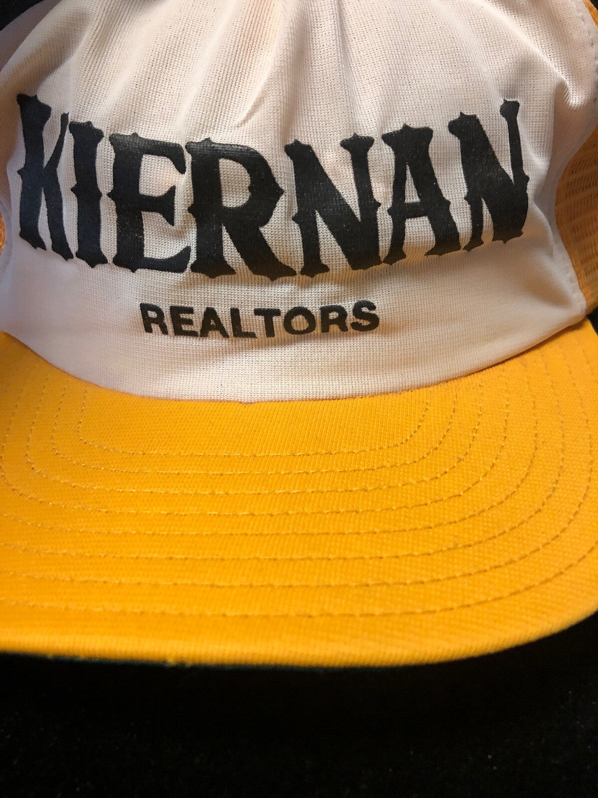 Kiernan Realty Realtors Snapback Cap Hat Made in USA Yellow And White0