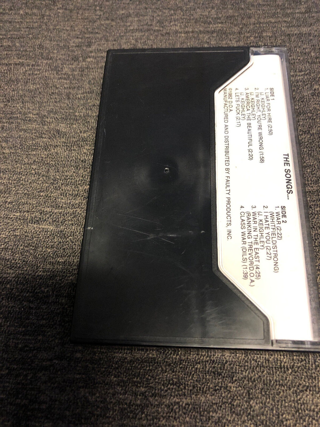 D.O.A. "War On 45" used 1982 War On 45 Casette hardcore 8 Track Songs2
