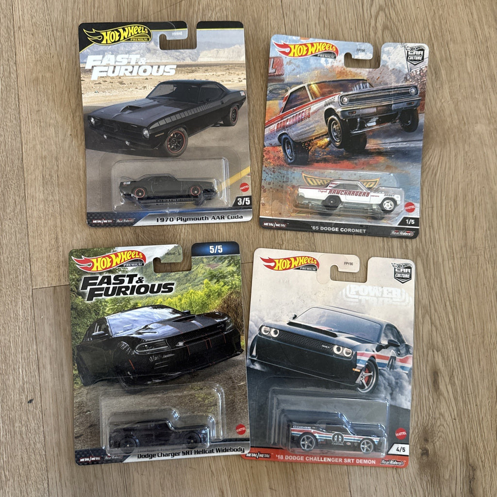 Hot Wheels Premium Lot: Fast & Furious & Car Culture Dodge Plymouth 4pc9