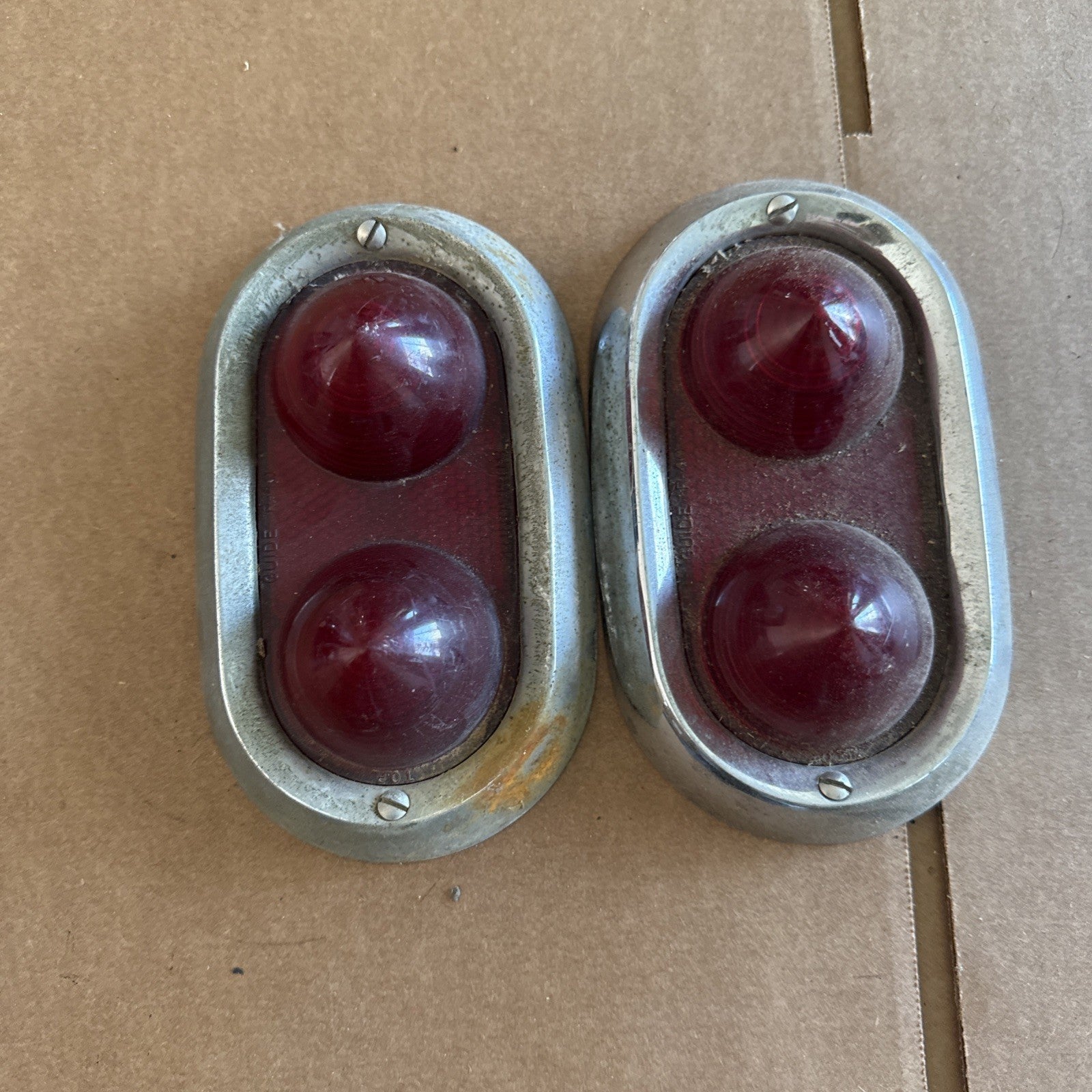 1950- 1952 Buick Tail Lights Lenses- Bezels Genuine Used Original0