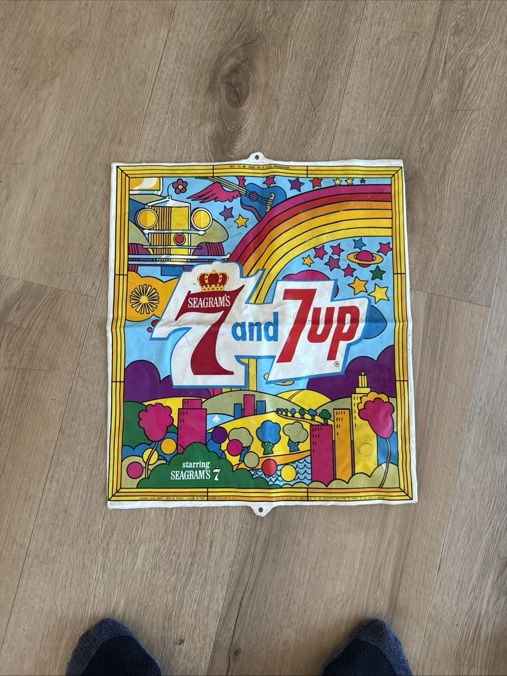 Peter Max Seven Up Seagrams Advertisement Inflatable Sign Vintage Rare 1960s0