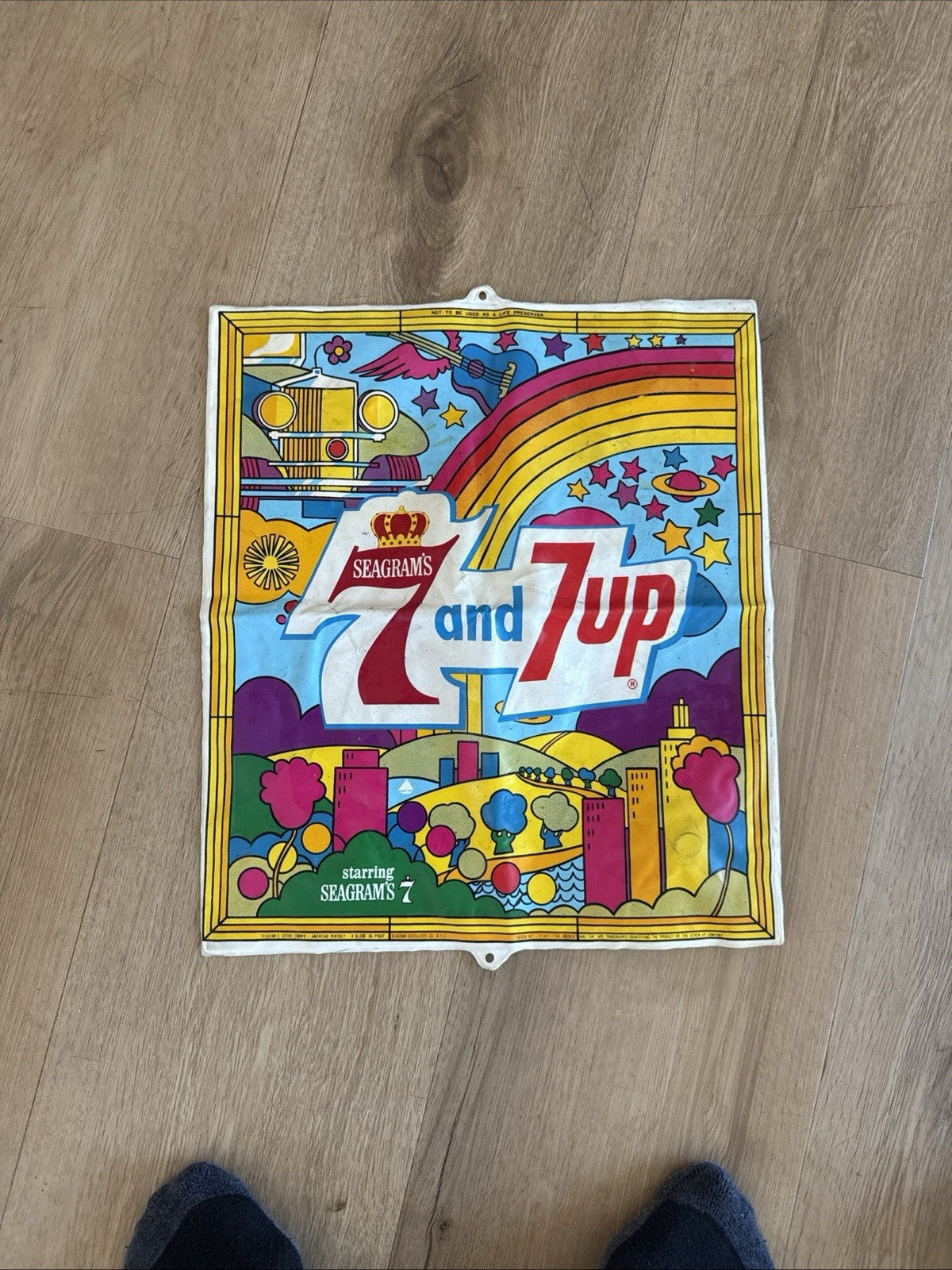 Peter Max Seven Up Seagrams Advertisement Inflatable Sign Vintage Rare 1960s0