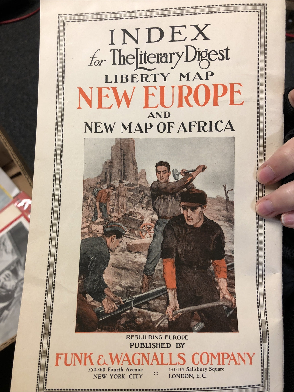 Index for the Literary Digest Liberty Map New Europe & New Map of Africa 19203